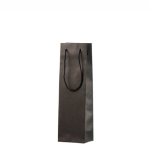 Håndlavet flaskepose af sort genanvendt papir