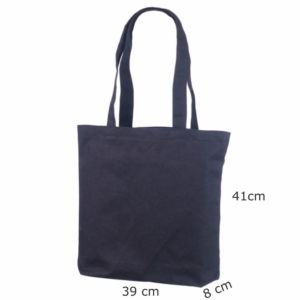 Sort mulepose i bomuld med ekstra styrke. 39x41+8 cm.