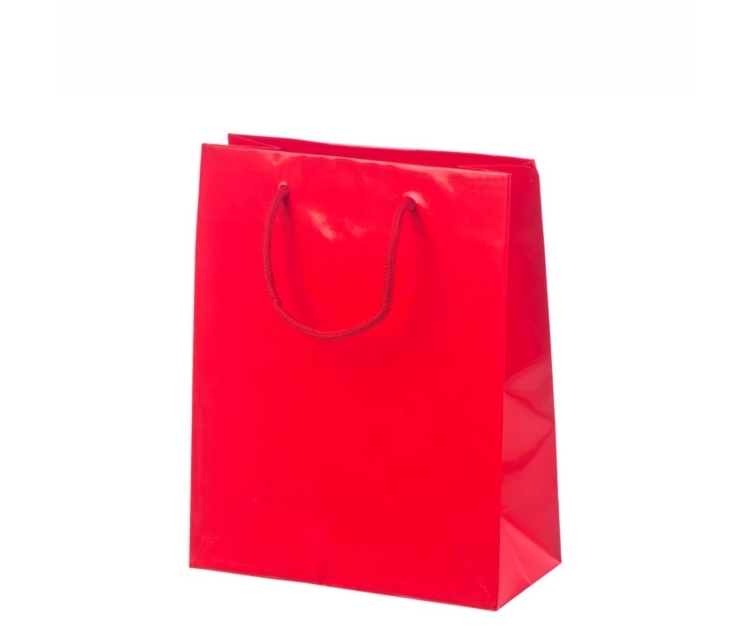 Rød luksus-papirspose med blank laminering11
