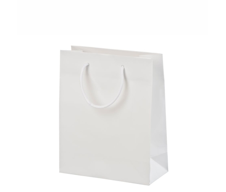 Hvid luksus-papirspose med blank laminering11