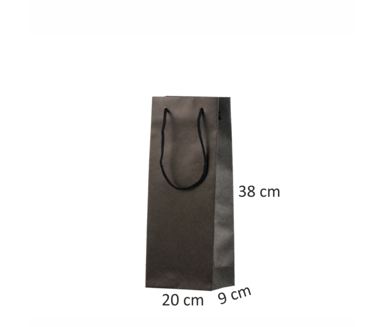 Håndlavet flaskepose af sort genanvendt papir 3
