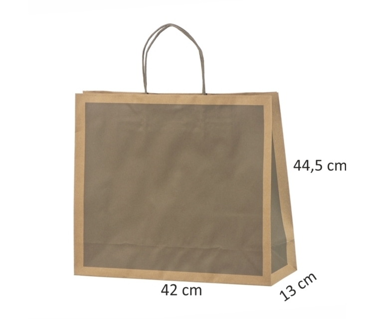 Grå øko-gavepose i papir42x13x44,5 cm