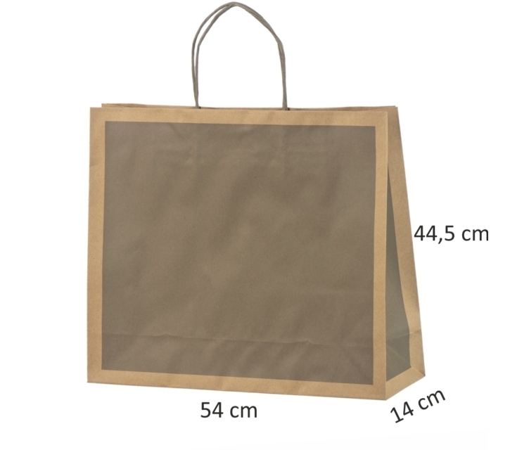 Grå øko-gavepose i papir54x14x44,5 cm