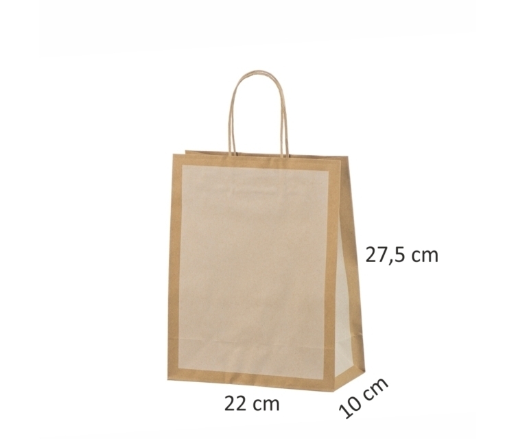 Hvid øko-gavepose i papir22x10x27,5