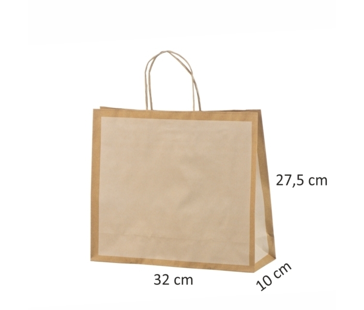 Hvid øko-gavepose i papir32x10x27,5