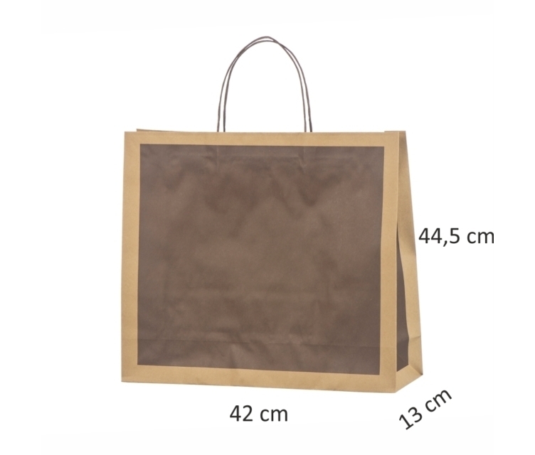 Mørkebrun øko-gavepose i papir42x10x44,5
