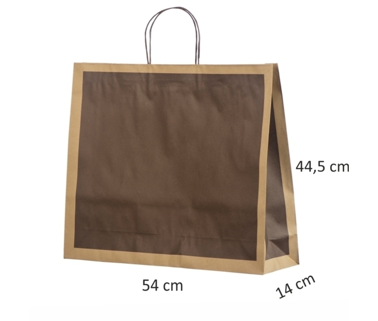 Mørkebrun øko-gavepose i papir54x14x44,5