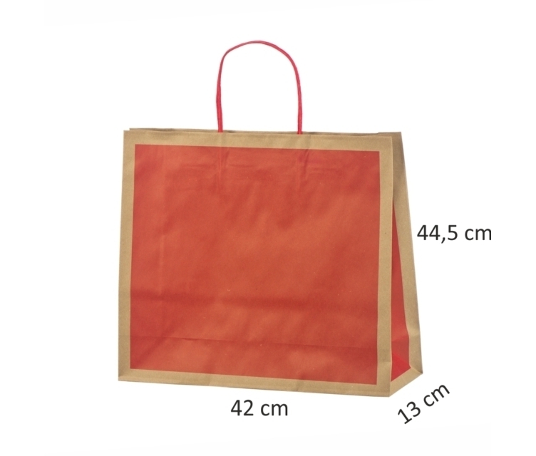 Rød øko-gavepose i papir42x13x44,5