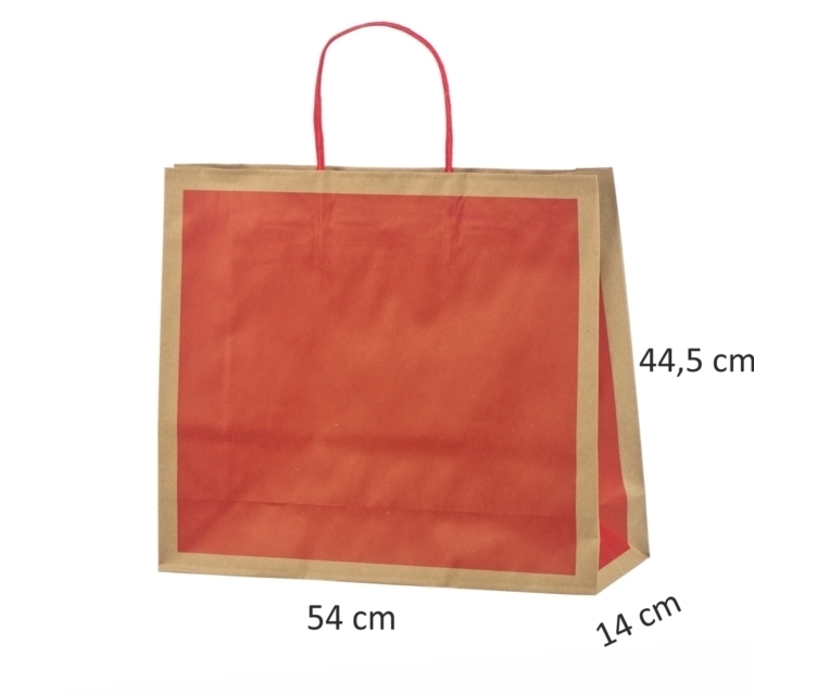 Rød øko-gavepose i papir54x14x44.5 cm